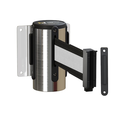 Montour Line Retr Belt Barrier Removable PSS Metal Wall Mt 11' Bk/W H Belt WM115-PS-BWH-RM-M-110